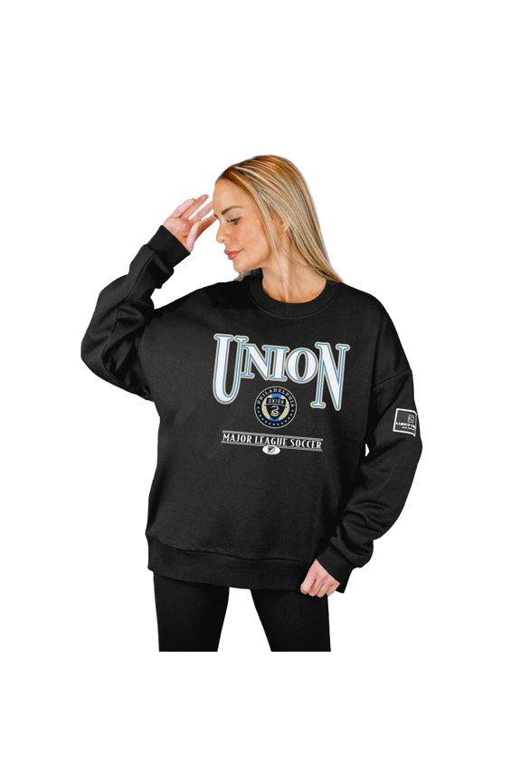 Women's Gameday Couture Black Philadelphia Union Oversized Players Only Black Label Premium Sweatshirt