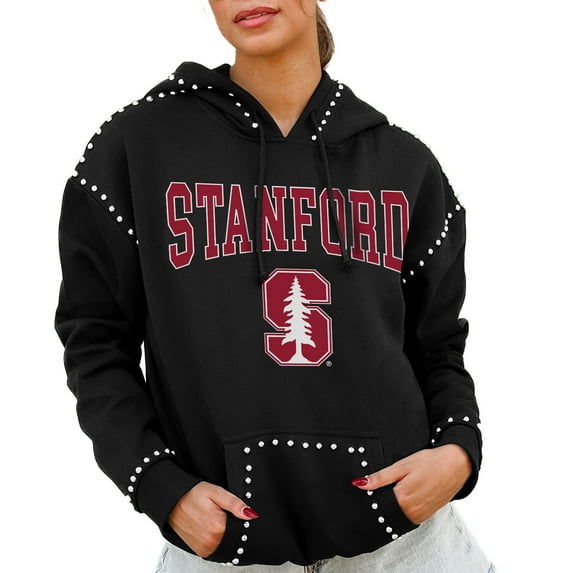 Women's Gameday Couture Black Stanford Cardinal Studded Pullover Hoodie