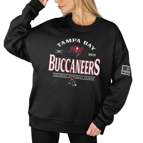 Women's Gameday Couture Black Tampa Bay Buccaneers Oversized Players Only Black Label Pullover Sweatshirt