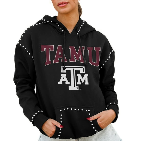 Women's Gameday Couture  Black Texas A&M Aggies Studded Pullover Hoodie