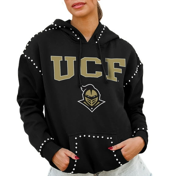 Women's Gameday Couture Black UCF Knights Studded Pullover Hoodie