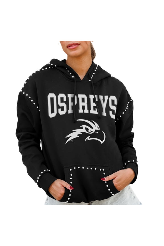 Women's Gameday Couture Black UNF Ospreys Studded Pullover Hoodie
