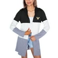 thumbnail image 1 of Women's Gameday Couture  Black Vanderbilt Commodores Colorblock Hooded Cardigan, 1 of 3