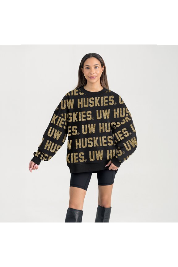 Women's Gameday Couture Black Washington Huskies Hype Era Sweatshirt