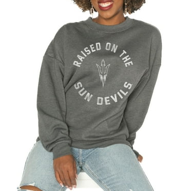 Women's Gameday Couture Charcoal Arizona State Sun Devils Oversized Good Vibes Premium Fleece Drop Shoulder Pullover