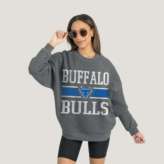 Women's Gameday Couture Charcoal Buffalo Bulls Premium Fleece Pullover Sweatshirt