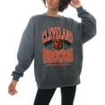 thumbnail image 1 of Women's Gameday Couture Charcoal Cleveland Browns Oversized Long Weekend Premium Fleece Drop Shoulder Pullover, 1 of 2