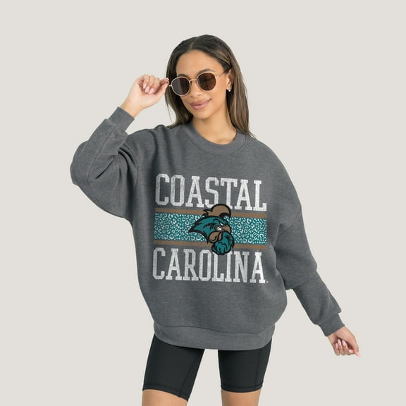 Women's Gameday Couture Charcoal Coastal Carolina Chanticleers Premium Fleece Pullover Sweatshirt