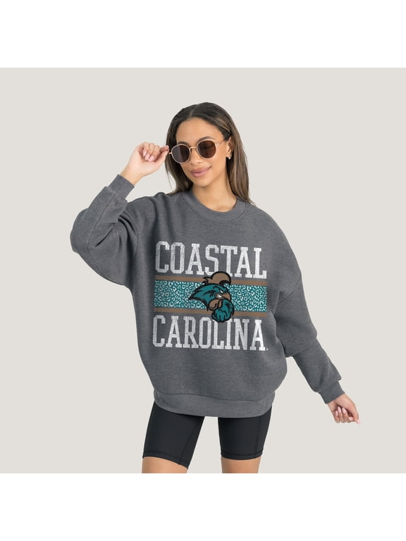 Women's Gameday Couture Charcoal Coastal Carolina Chanticleers Premium Fleece Pullover Sweatshirt