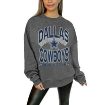 Women's Gameday Couture Charcoal Dallas Cowboys Oversized Long Weekend Premium Fleece Drop Shoulder Pullover Sweatshirt