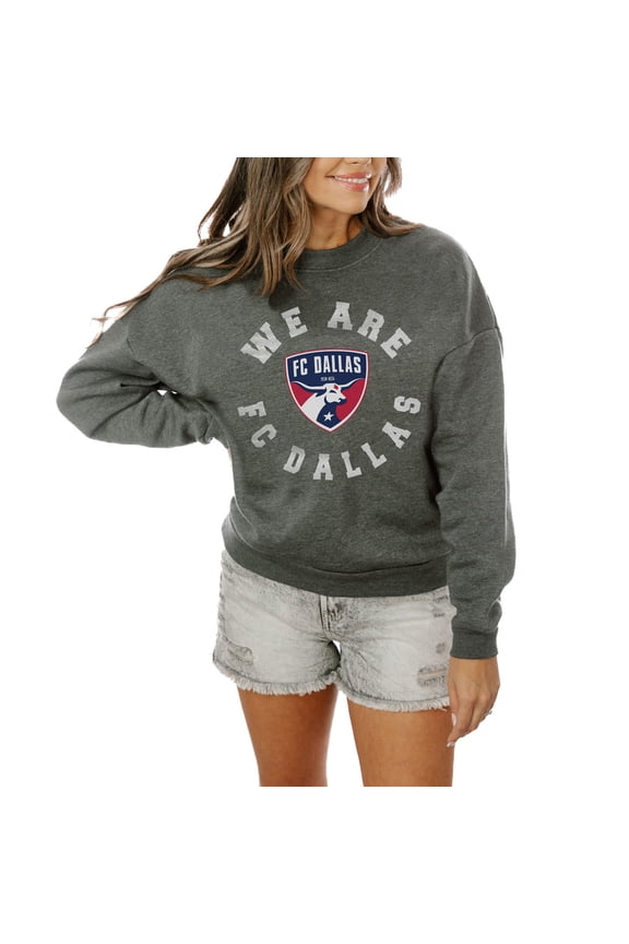 Women's Gameday Couture Charcoal FC Dallas Oversized Fleece Pullover Sweatshirt