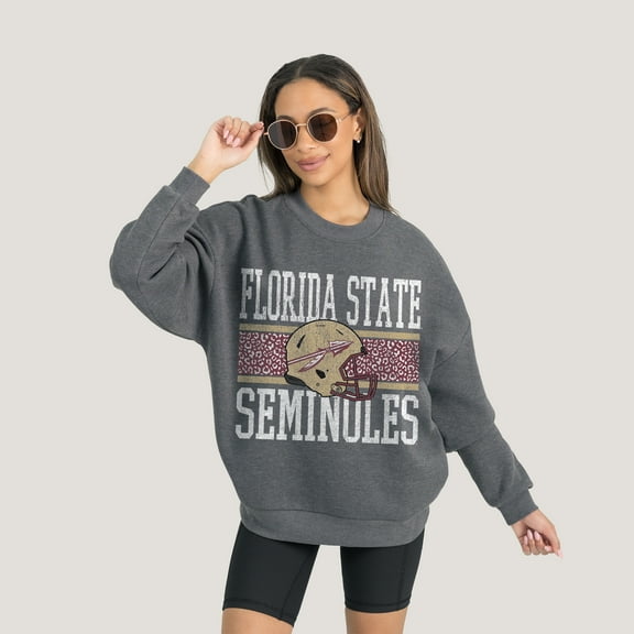 Women's Gameday Couture Charcoal Florida State Seminoles Premium Fleece Pullover Sweatshirt