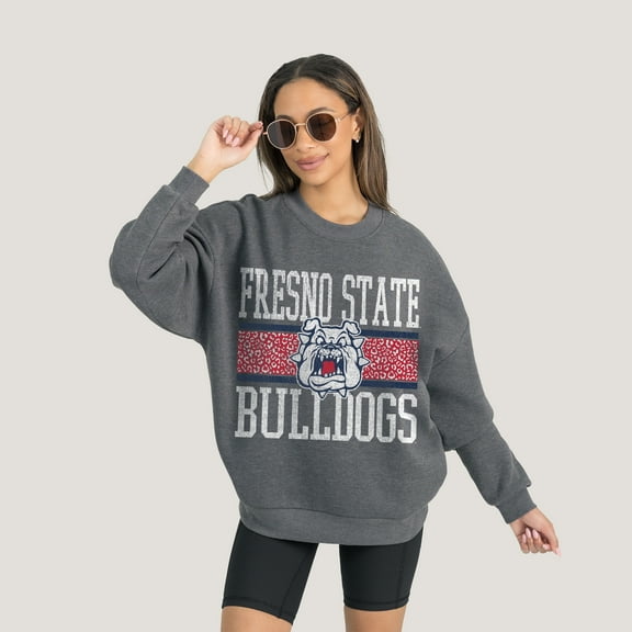 Women's Gameday Couture Charcoal Fresno State Bulldogs Premium Fleece Pullover Sweatshirt