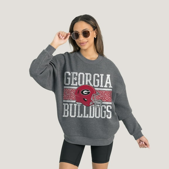 Women's Gameday Couture Charcoal Georgia Bulldogs Premium Fleece Pullover Sweatshirt