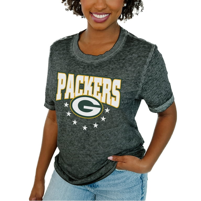 Women s Gameday Couture Charcoal Green Bay Packers Can t Catch Me T Shirt Walmart