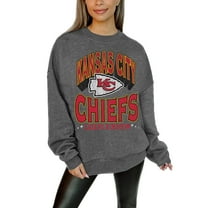 Women's Gameday Couture Charcoal Kansas City Chiefs Oversized Long Weekend Premium Fleece Drop Shoulder Pullover
