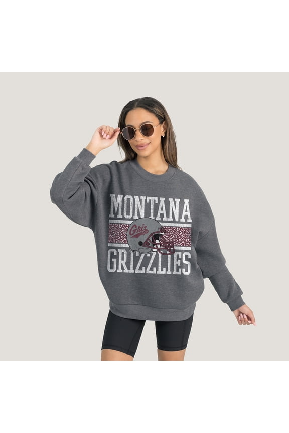 Women's Gameday Couture Charcoal Montana Grizzlies Premium Fleece Pullover Sweatshirt