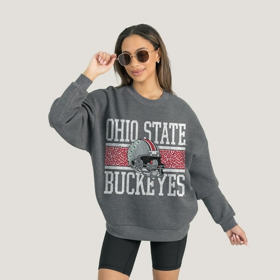 Women's Gameday Couture Charcoal Ohio State Buckeyes Premium Fleece Pullover Sweatshirt