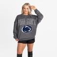 thumbnail image 1 of Women's Gameday Couture Charcoal Penn State Nittany Lions Oversized Rising Stars Premium Fleece Drop Shoulder Sweatshirt, 1 of 5