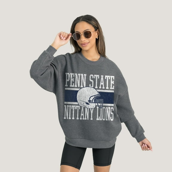 Women's Gameday Couture Charcoal Penn State Nittany Lions Premium Fleece Pullover Sweatshirt