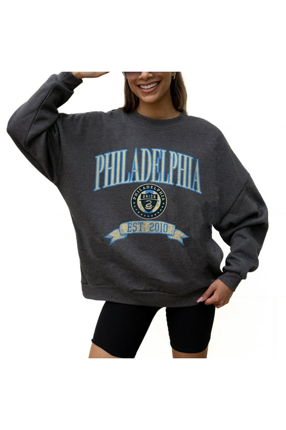 Women's Gameday Couture Charcoal Philadelphia Union Seal The Deal Pullover Sweatshirt