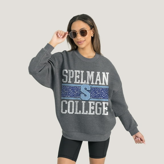 Women's Gameday Couture Charcoal Spelman College Jaguars Premium Fleece Pullover Sweatshirt