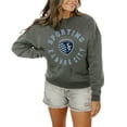 thumbnail image 1 of Women's Gameday Couture  Charcoal Sporting Kansas City Oversized Fleece Pullover Sweatshirt, 1 of 2
