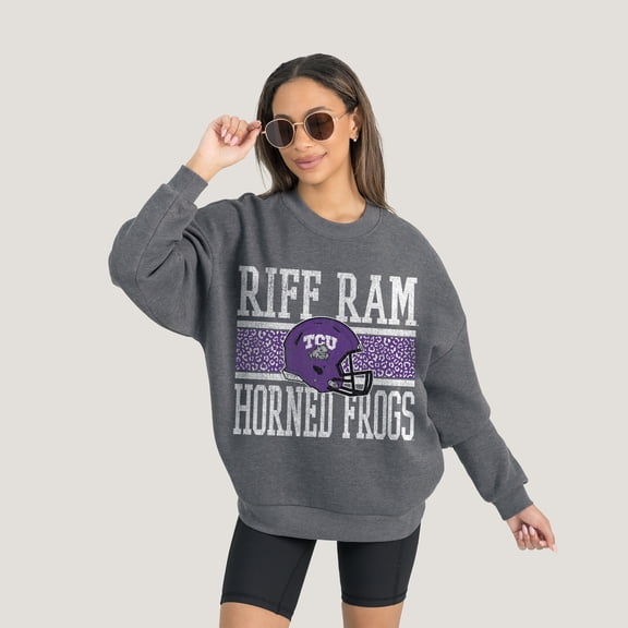 Women's Gameday Couture Charcoal TCU Horned Frogs Premium Fleece Pullover Sweatshirt