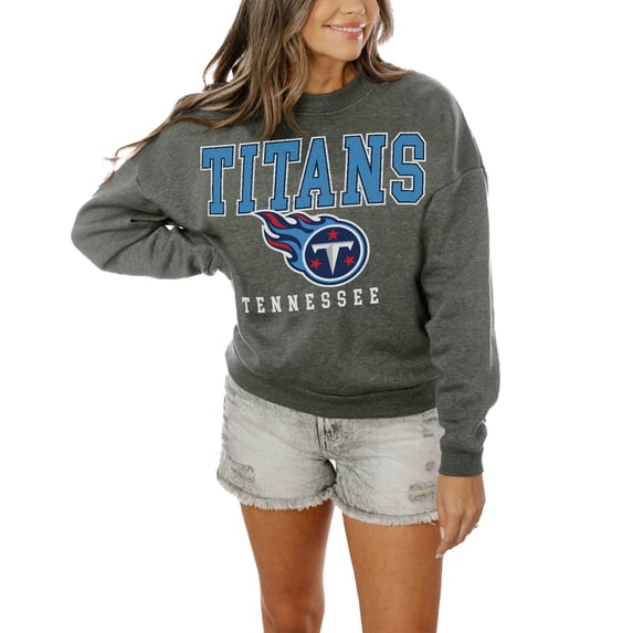Women's Gameday Couture Charcoal Tennessee Titans Oversized Bring The Energy Pullover Sweatshirt