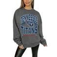 thumbnail image 1 of Women's Gameday Couture Charcoal Tennessee Titans Oversized Long Weekend Premium Fleece Drop Shoulder Pullover, 1 of 2