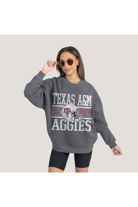 Women's Gameday Couture Charcoal Texas A&M Aggies Premium Fleece Pullover Sweatshirt