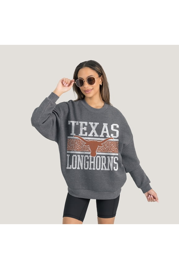 Women's Gameday Couture Charcoal Texas Longhorns Premium Fleece Pullover Sweatshirt