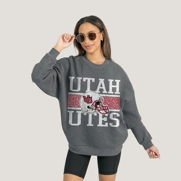 Women's Gameday Couture Charcoal Utah Utes Premium Fleece Pullover Sweatshirt