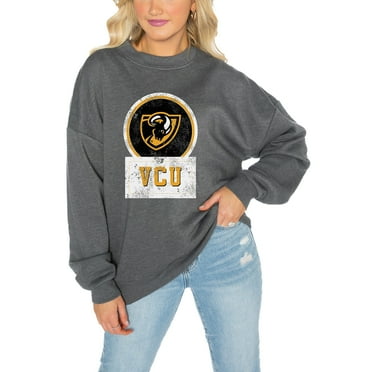 Women's Gameday Couture VCU Rams Charcoal Oversized Drop Shoulder Fleece Drop Pullover Sweatshirt