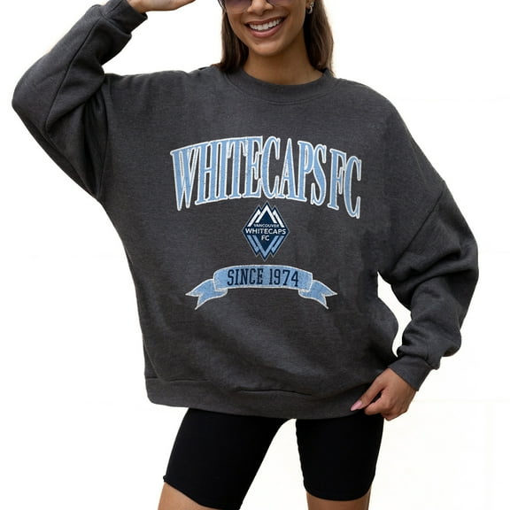 Women's Gameday Couture  Charcoal Vancouver Whitecaps FC Seal The Deal Pullover Sweatshirt