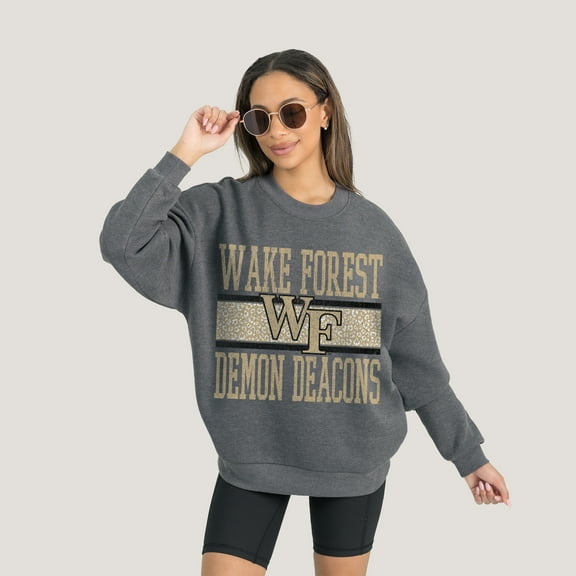 Women's Gameday Couture Charcoal Wake Forest Demon Deacons Premium Fleece Pullover Sweatshirt