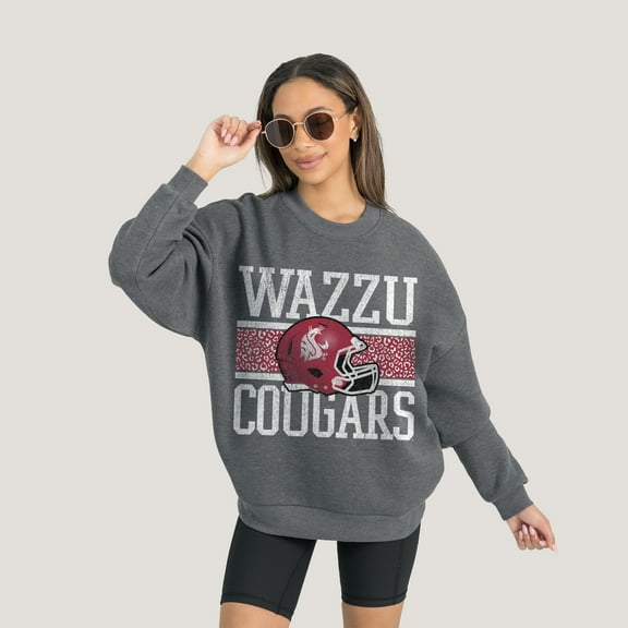 Women's Gameday Couture Charcoal Washington State Cougars Premium Fleece Pullover Sweatshirt