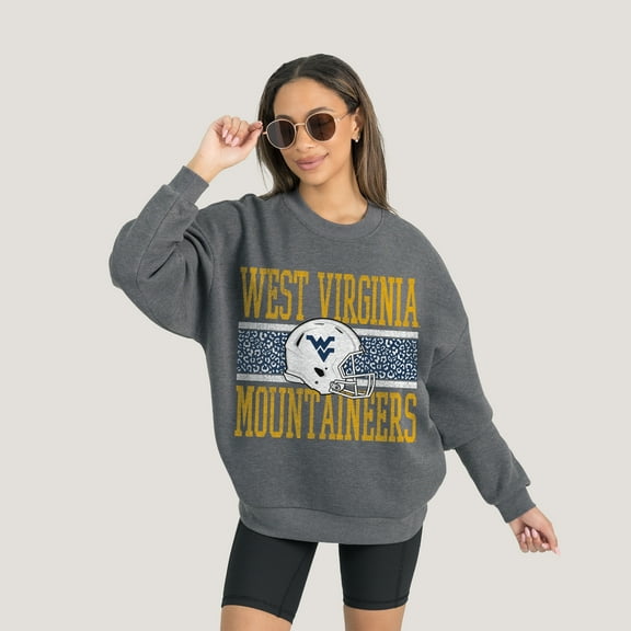 Women's Gameday Couture Charcoal West Virginia Mountaineers Premium Fleece Pullover Sweatshirt