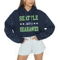 thumbnail image 1 of Women's Gameday Couture College Navy Seattle Seahawks Like A Star Scrunch Waist Pullover Rhinestone Hoodie, 1 of 3