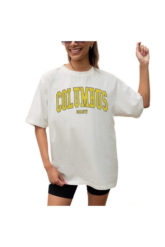 Women's Gameday Couture Cream Columbus Crew Goal Line Oversized T-Shirt