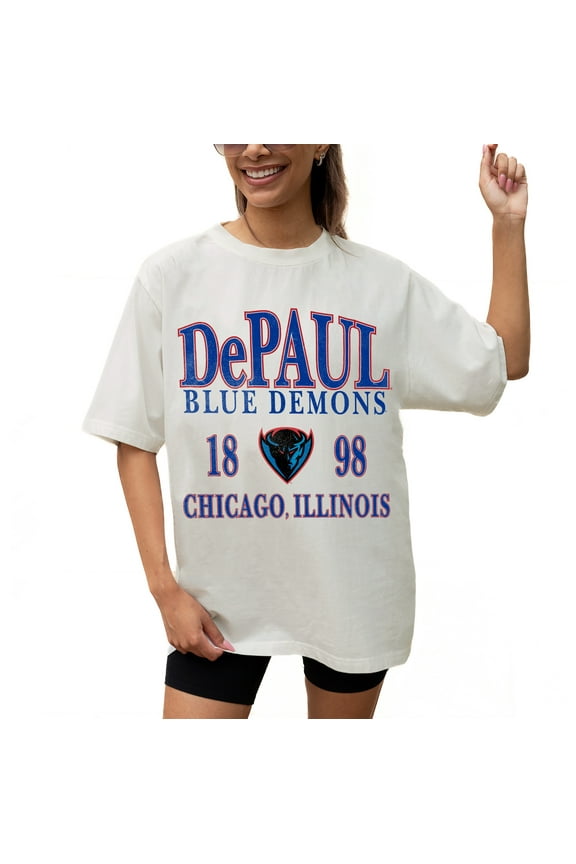 Women's Gameday Couture Cream DePaul Blue Demons Unity Oversized T-Shirt