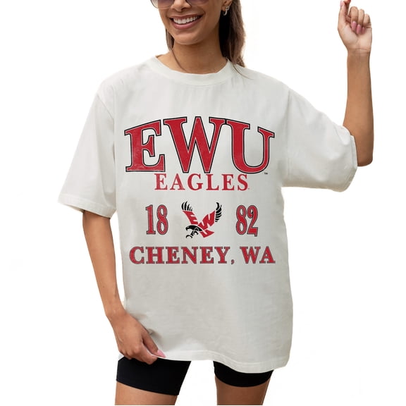 Women's Gameday Couture Cream Eastern Washington Eagles Unity Oversized T-Shirt