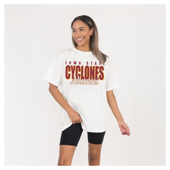 Women's Gameday Couture Cream Iowa State Cyclones Alumni Era Oversized T-Shirt