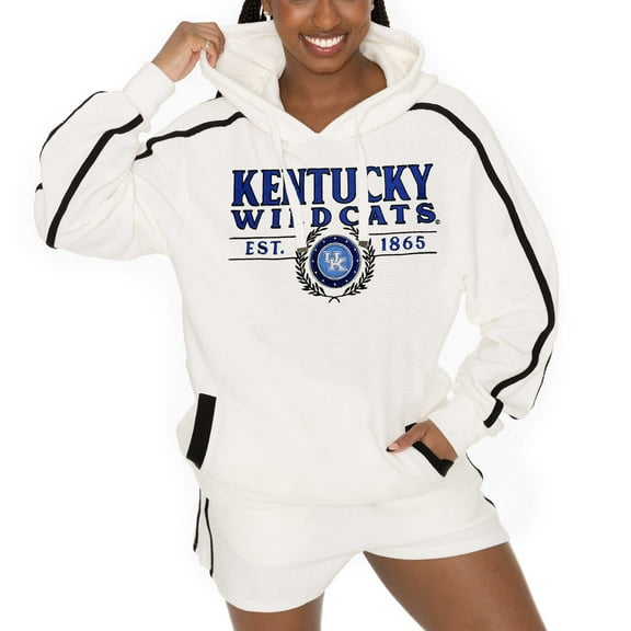 Women's Gameday Couture Cream Kentucky Wildcats Down, Set, Go Pullover Hoodie and Shorts Set