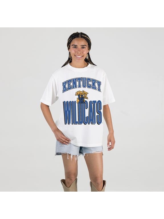 Women's Gameday Couture Cream Kentucky Wildcats Oversized Fierce Focus T-Shirt