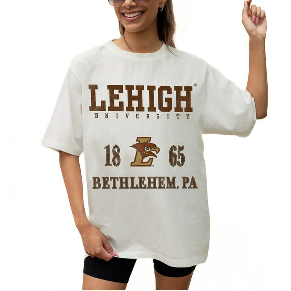 Women's Gameday Couture Cream Lehigh Mountain Hawks Unity Oversized T-Shirt