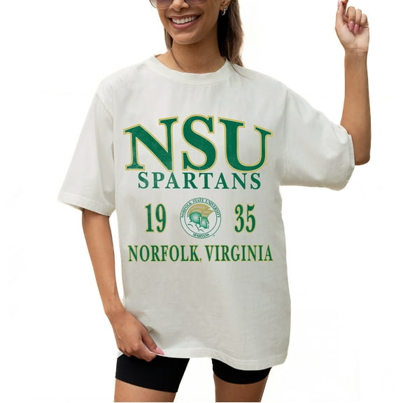 Women's Gameday Couture Cream Norfolk State Spartans Unity Oversized T-Shirt