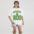 thumbnail image 1 of Women's Gameday Couture Cream Oregon Ducks Oversized Fierce Focus T-Shirt, 1 of 4