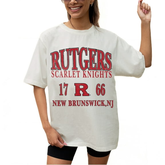 Women's Gameday Couture Cream Rutgers Scarlet Knights Unity Oversized T-Shirt
