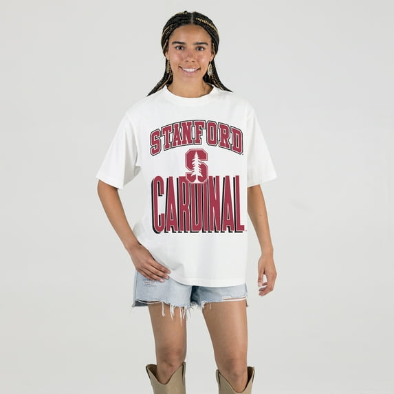 Women's Gameday Couture Cream Stanford Cardinal Oversized Fierce Focus T-Shirt
